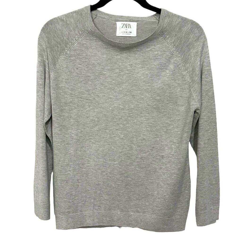 Zara Kids Girls Gray Long Sleeve Pullover Sweater Top Size‎ 11-12